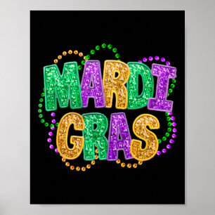 Poster Joyeux Mardi Gras Mardi Gras Carnaval Fête Par