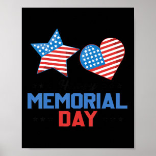 Poster Joyeux Memorial Day 4 juillet drapeau américain Pa
