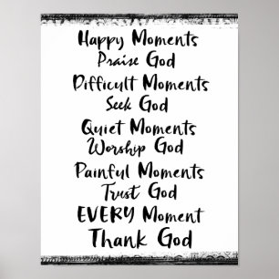 Poster Joyeux Moments Louez Dieu...Chaque instant