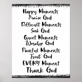 Poster Joyeux Moments Louez Dieu...Chaque instant
