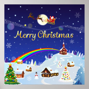 Poster Joyeux Noël à la Pleine lune