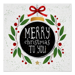 Poster Joyeux Noël à vous 20" x 20", papier d'affiche