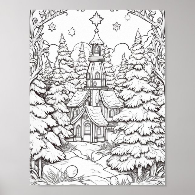 Poster Joyeux Noël Adulte Coloration (Devant)