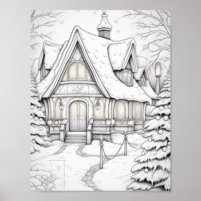 Poster Joyeux Noël Adulte Coloration (Devant)