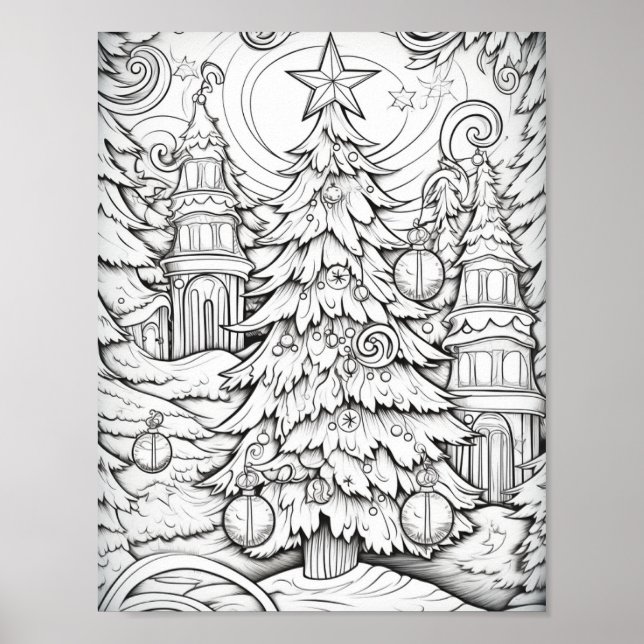 Poster Joyeux Noël Adulte Coloration (Devant)