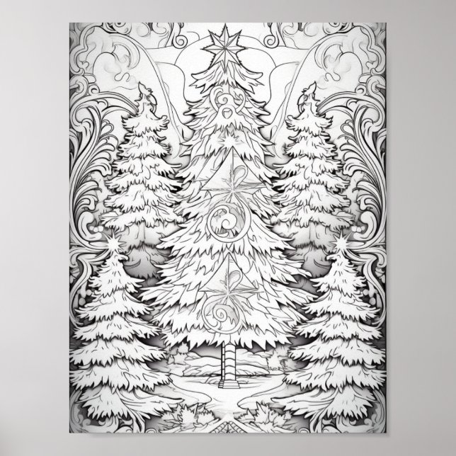 Poster Joyeux Noël Adulte Coloration (Devant)