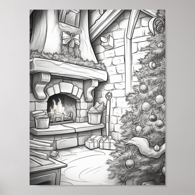 Poster Joyeux Noël Adulte Coloration (Devant)