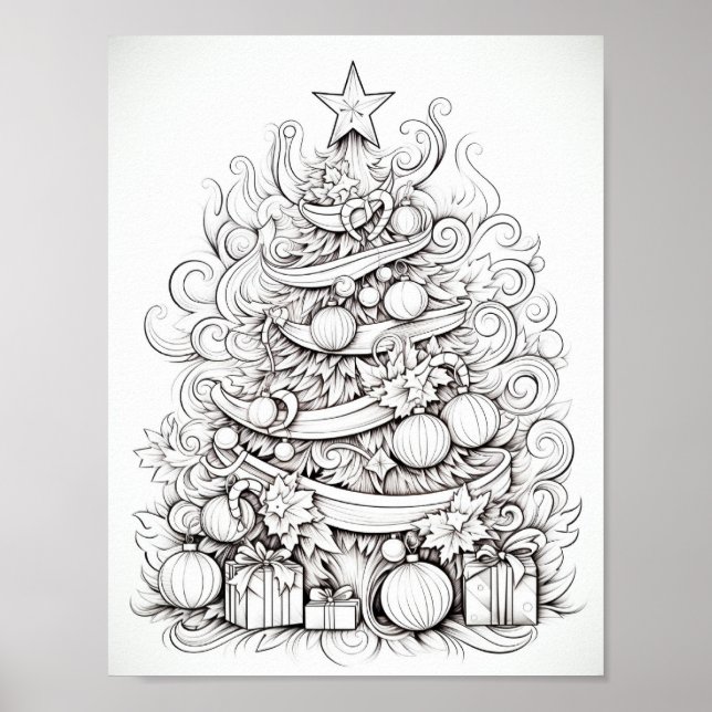 Poster Joyeux Noël Adulte Coloration (Devant)