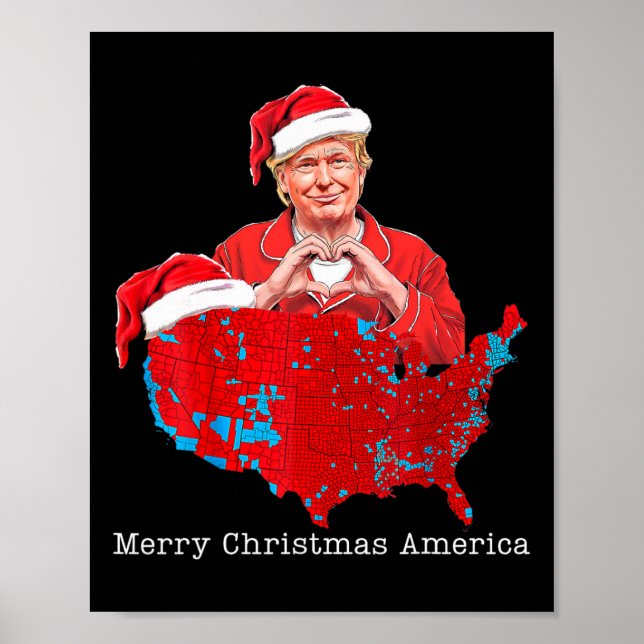 Poster Joyeux Noël Amérique Donald Trump Couverture Noël (Devant)