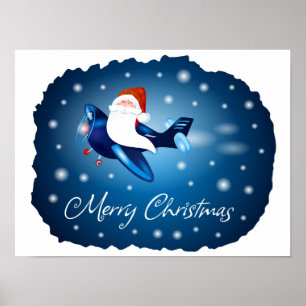Poster Joyeux Noël avec Père Noël
