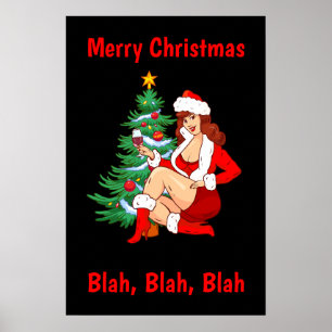 Poster Joyeux Noël Blah, Blah, Blah - Fantastique Noël