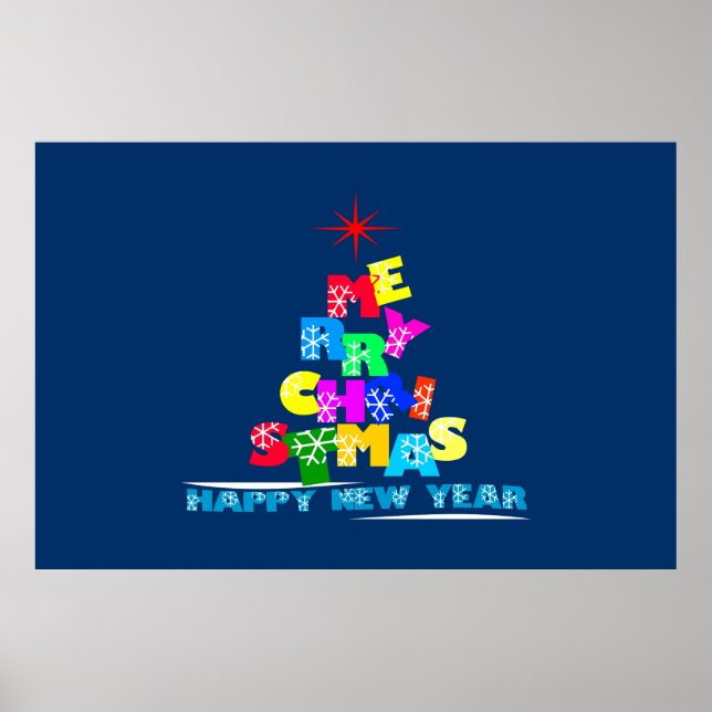 Poster Joyeux Noël Bonne année (Devant)