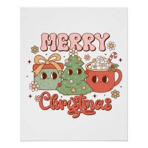 Poster Joyeux Noël cadeau de Noël