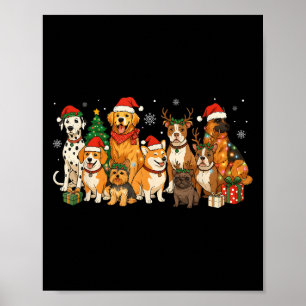 Poster Joyeux Noël Chien Maman Papa Chien Chien Chien Chi
