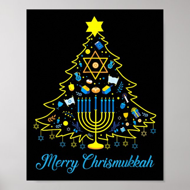 Poster Joyeux Noël Chrismukkah Joyeux Noël Hanoukka (Devant)
