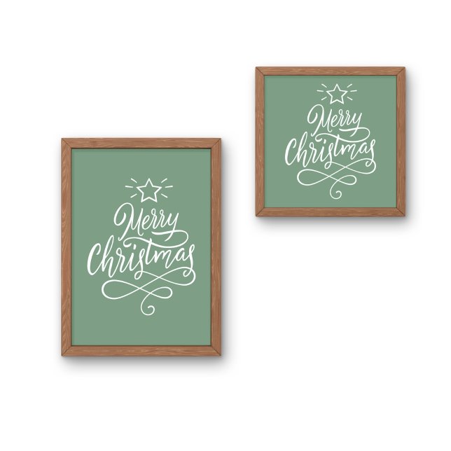 Poster Joyeux Noël cité blanc et vert (Créateur téléchargé)