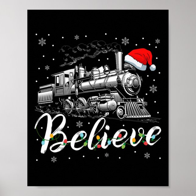 Poster Joyeux Noël croire en Noël de famille Noël Noël No (Devant)