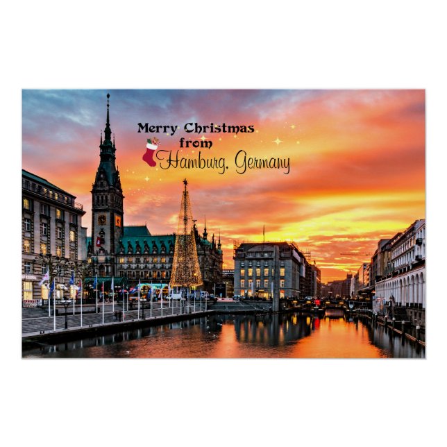 Poster Joyeux Noël de Hambourg, Allemagne (Devant)