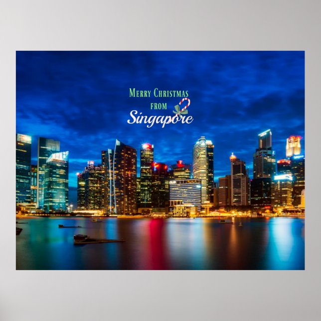 Poster Joyeux Noël de Singapour (Devant)