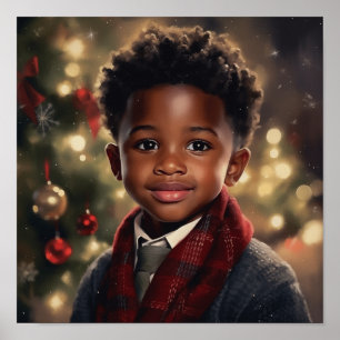 Poster Joyeux Noël des enfants noirs