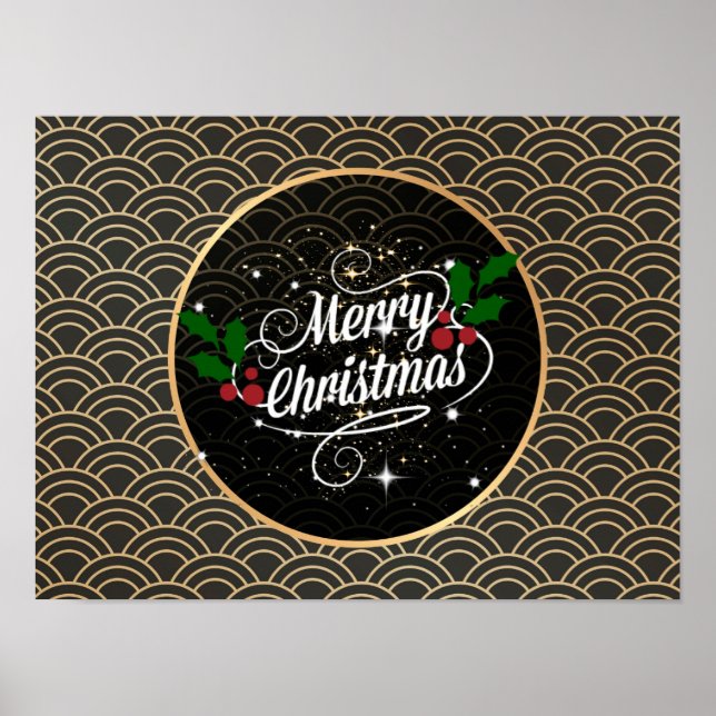 Poster Joyeux Noël, design populaire (Devant)