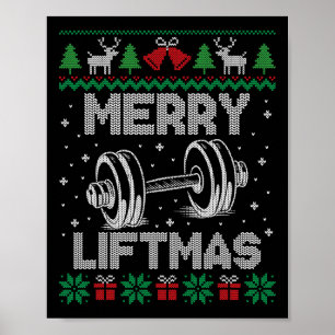 Poster Joyeux Noël Drôle Gymnase de Noël Fitness Fitness
