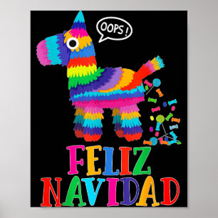 Poster Joyeux Noël espagnol de Noël drôle mexicain Nata