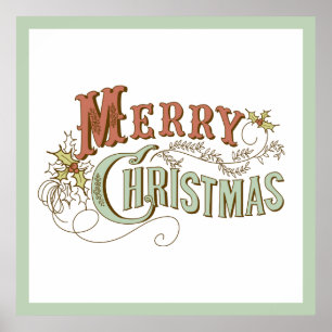 Poster Joyeux Noël Fancy Design de texte