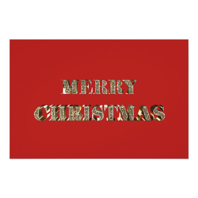 Poster Joyeux Noël Golden Parties scintillant Typographie (Devant)