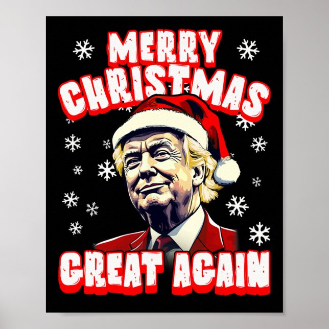 Poster Joyeux Noël grand à nouveau Noël Trump Père Noël T (Devant)
