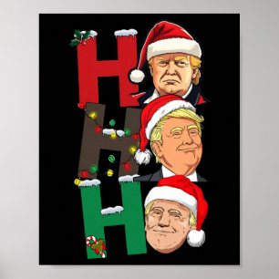 Poster Joyeux Noël Ho Ho Trump Père Noël Light Christa