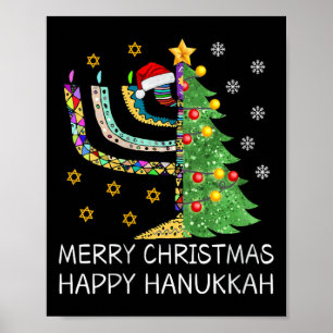 Poster Joyeux Noël Joyeux Hanoukka Joyeux juif