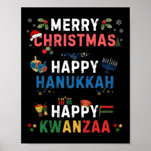 Poster Joyeux Noël Joyeux Hanoukka Joyeux Kwanzaa 10