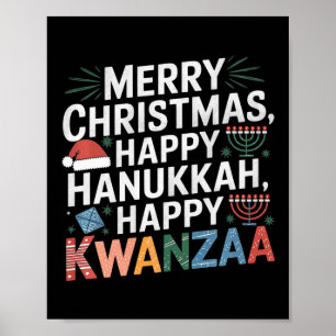 Poster Joyeux Noël Joyeux Hanoukka Joyeux Kwanzaa 14