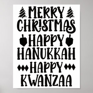 Poster Joyeux Noël Joyeux Hanoukka Joyeux Kwanzaa 6