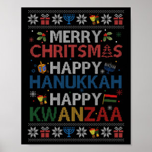 Poster Joyeux Noël Joyeux Hanoukka Joyeux Kwanzaa 6