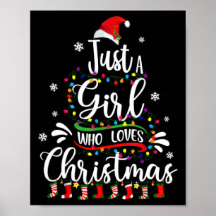 Poster Joyeux Noël Juste Une Fille Qui Aime Noël Tr