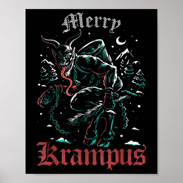 Poster Joyeux Noël Krampus Noël Noël Noël Horreur Mal (Devant)
