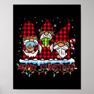 Poster Joyeux Noël Light mignonne Gnome Family Matching G