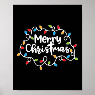 Poster Joyeux Noël Noël Lumières Pyjamas Famille Matchine