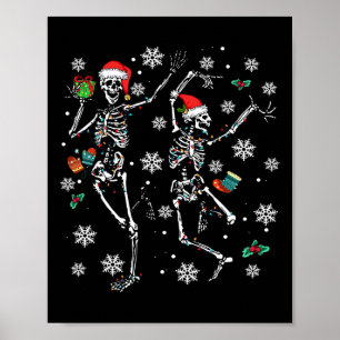 Poster Joyeux Noël Noël Squelette Danc