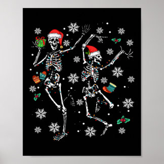 Poster Joyeux Noël Noël Squelette Danc