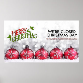 Poster Joyeux Noël NOUS SOMMES fermés