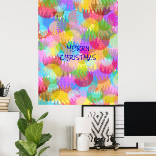POSTER JOYEUX NOËL PERSONNALISÉ AUX COULEURS ÉCLATANTES