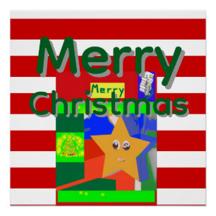 Poster Joyeux Noël Rose Rouge