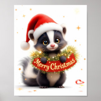 Poster Joyeux Noël Skunk Print