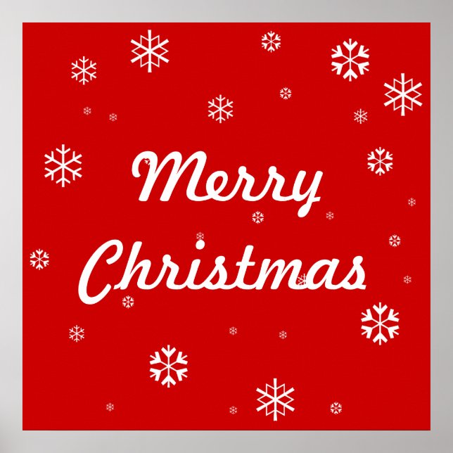 Poster Joyeux Noël Snowflakes (Devant)