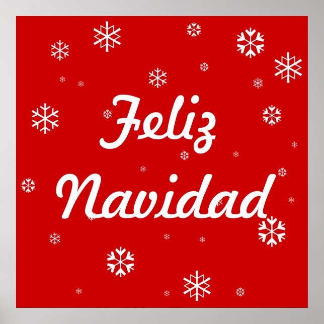 Poster Joyeux Noël Snowflakes (Devant)