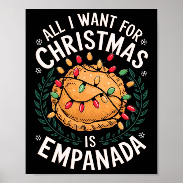 Poster Joyeux Noël Tout ce que je veux pour Noël Empanada (Devant)