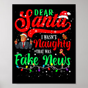 Poster Joyeux Noël Trump Cher Père Noël Fake News Drôle X